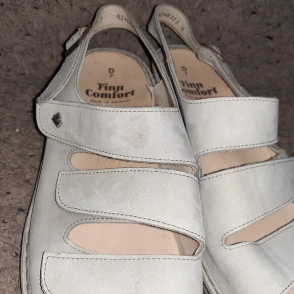 FINN COMFORT-Sylt Sandal-Soft Footbed-Beige Nubuck-Sz UK7-9.5 Women-Near Mint - Picture 4 of 9